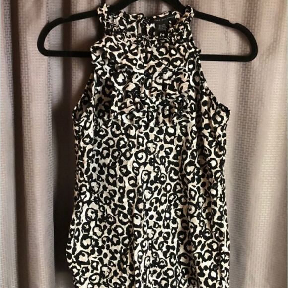 Elena Solano Linen Animal Print Ruffle Halter Top Sleeveless - Picture 2 of 14